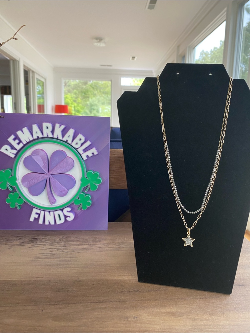 Gold & Silver Star Pendant Layered Necklace